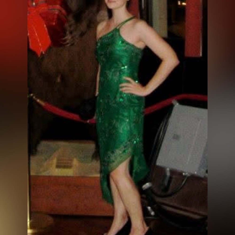 El Corte Ingles Green Silk Sequin Dress - Size 40 EU - Picture 6 of 8